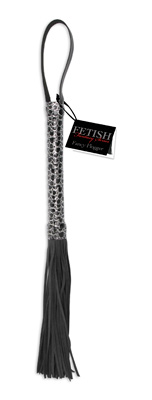 This beautifully crafted Designer Flogger is perfect for beginners and BDSM enthusiasts alike. Made from super-soft faux suede, this flogger has a textured handle to ensure an easy grip. With one crack of the tails, your lover will definitely know who is in charge!

Measurements: 21.5 inch overall length, 9 inch long tails

Material: Faux Suede, Vinyl

Color: Black 